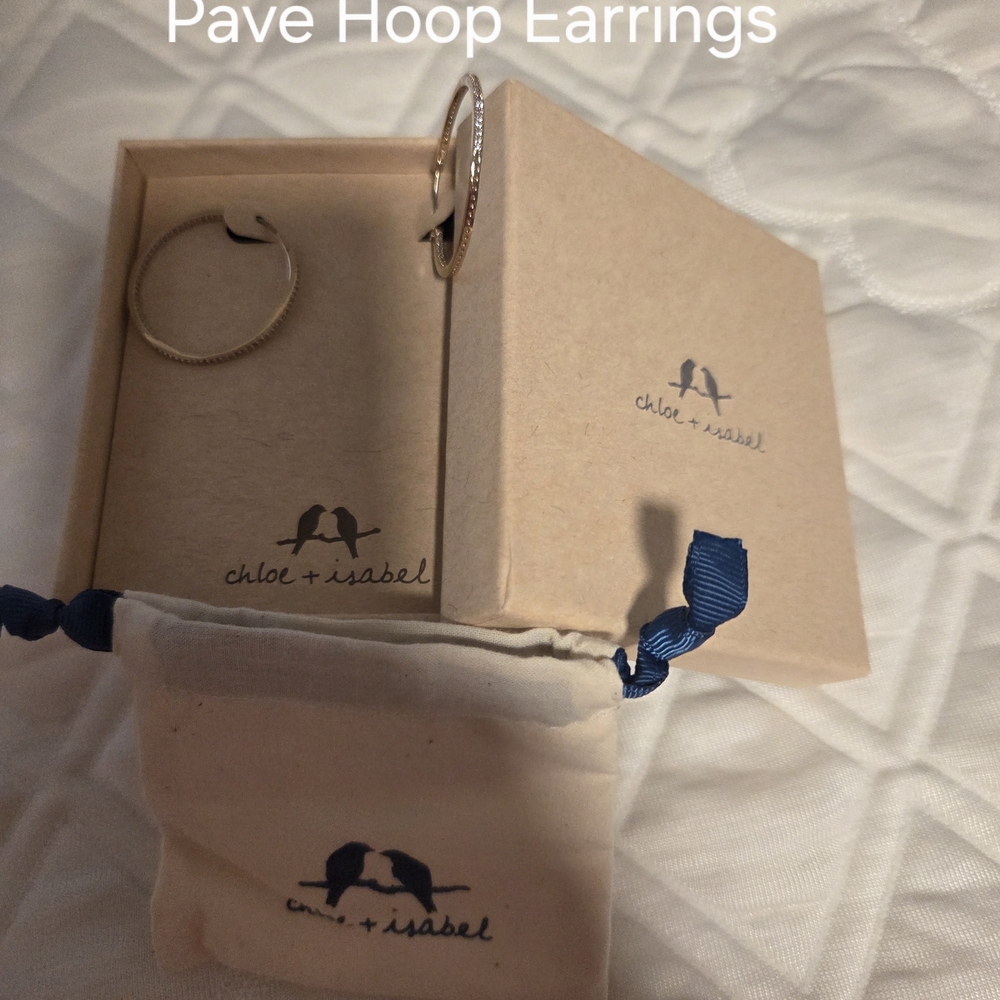 Chloe + Isabel Silver Pave Hoops